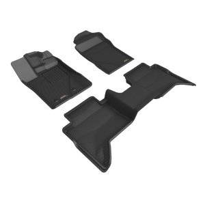 Ford Ranger Supercrew Floor Mat Set - 3D MAXpider - KAGU - Black - `24-`26 Ford Ranger Supercrew Floor Mat Set - 3D MAXpider - KAGU - Black - `24-`26